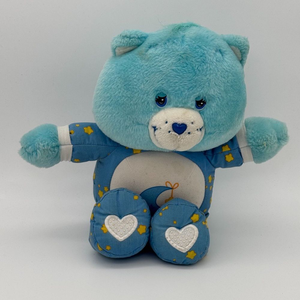 Vintage Care Bear Bedtime Bears Blue Plush Moon Star Battery Not Working 2002‎